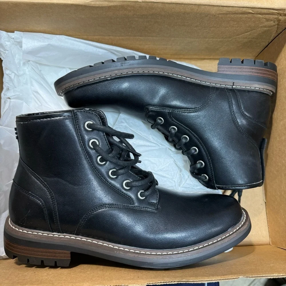 Nautica Men's Lace Up Dress Casual Boots Oxford Combat Size 7.5 NEW #H768